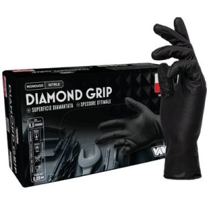 GUANTO NITRILE MONOUSO NERO DIAMOND MED